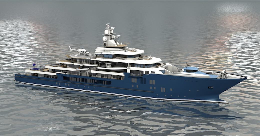 A graphic rendering of expedition yacht ULYSSES