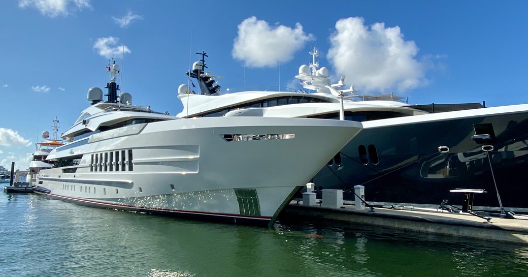 Superyachts in port at the FLIBS 2019