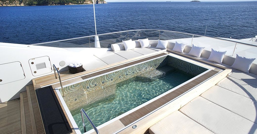 splash pool on sundeck of motor yacht VICKI