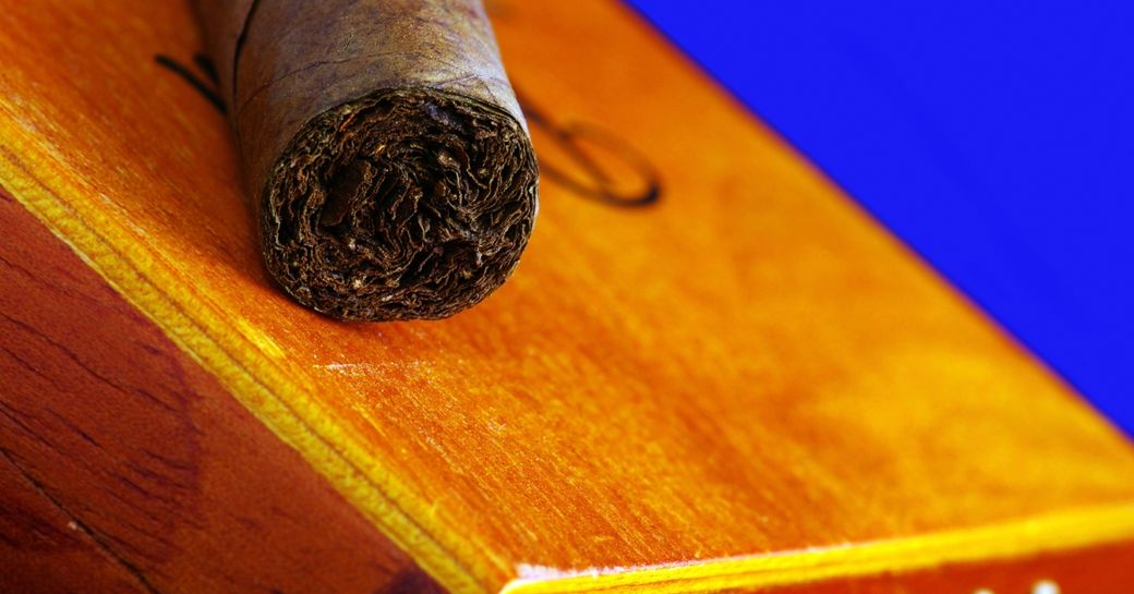 A freshly rolled Cuban cigar