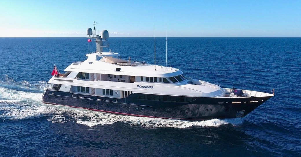 superyacht Broadwater cruising on a Mediterranean yacht charter