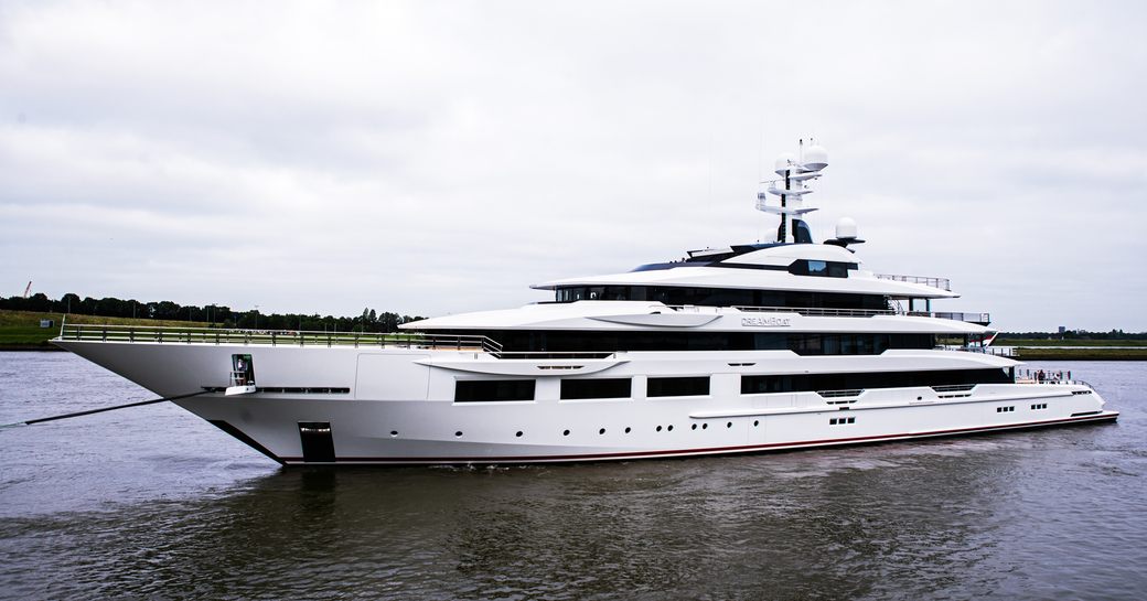 Superyacht DreamBoat on the water following her delivery