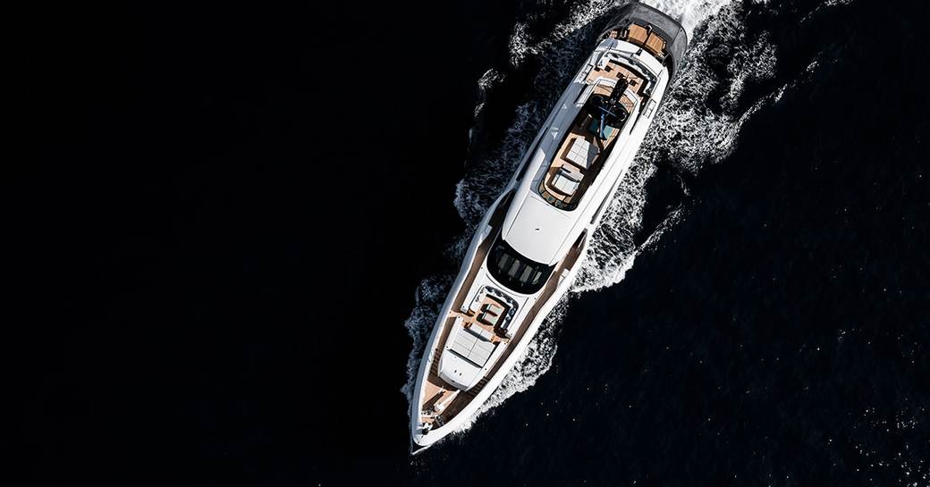 Aerial shot of luxury yacht UTOPIA IV