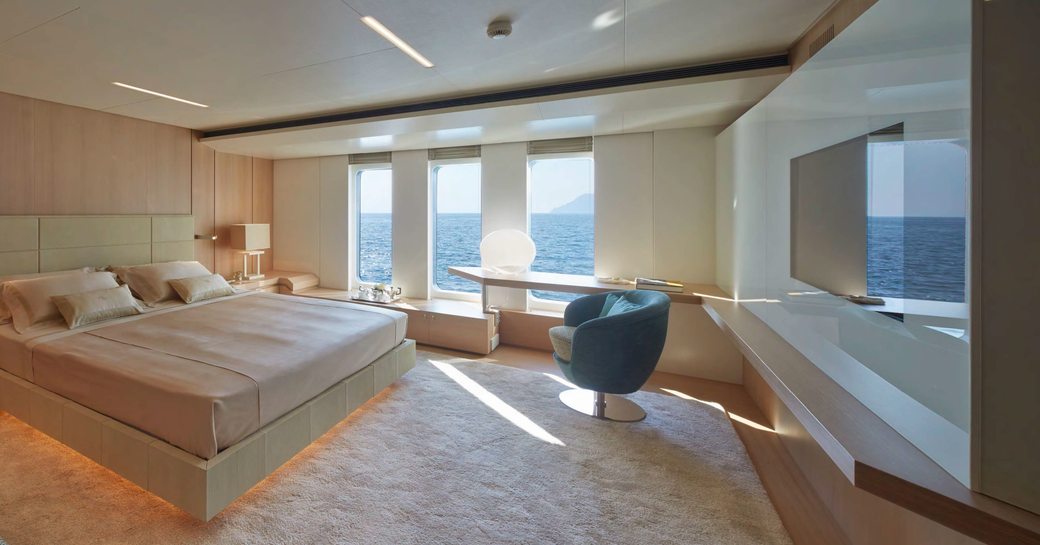 Master cabin on board charter yacht STELLA MARIS