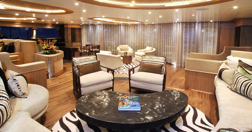 Salon space on charter yacht HEMISPHERE