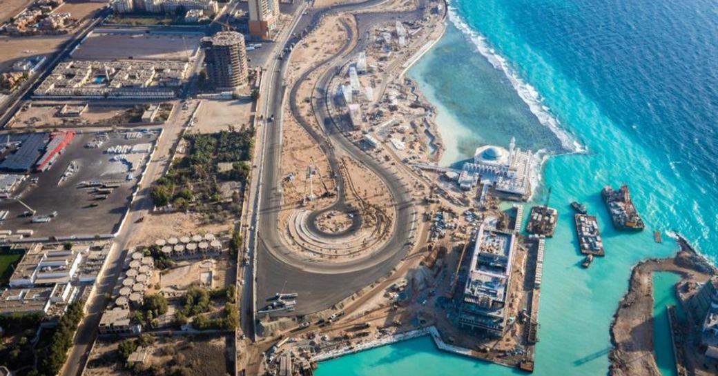 The new Jeddah F1 circuit under construction in Saudi Arabia