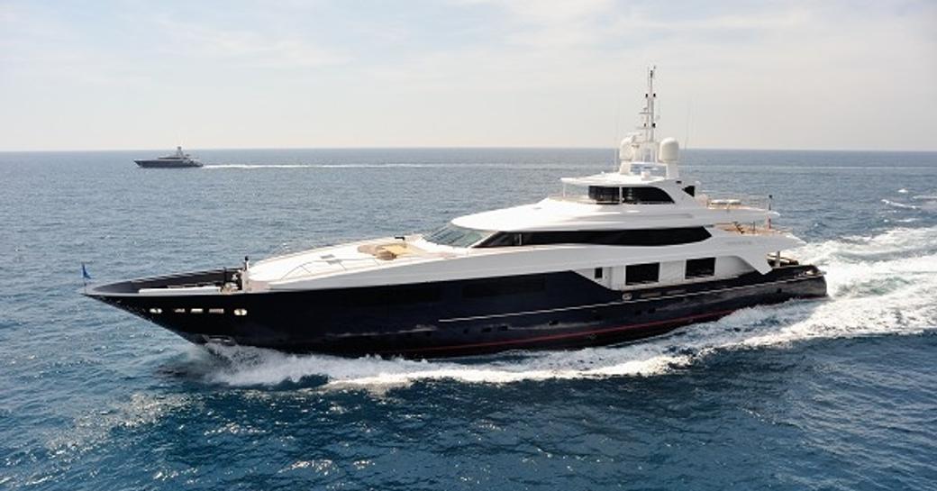 Stylish charter yacht BURKUT underway