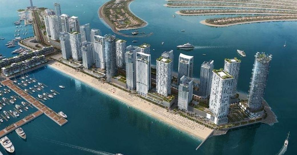 rendering of the new waterfront residences and hotel project to be built in Dubai Harbour