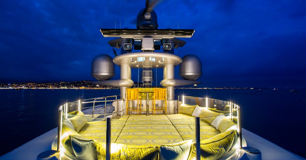 crow's nest at night on board charter yacht 'My Seanna' 
