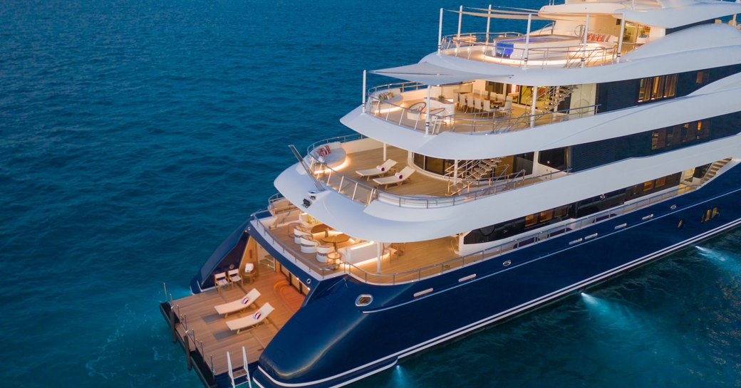 luxury charter yacht vacation onboard five deck superyacht Amaryllis