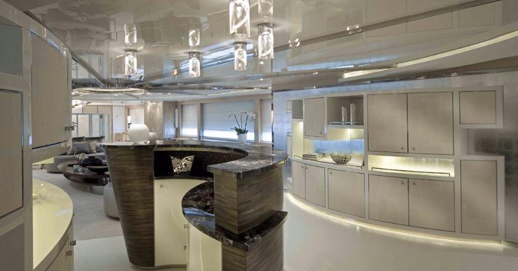 The interior of luxury yacht 'Light Holic'
