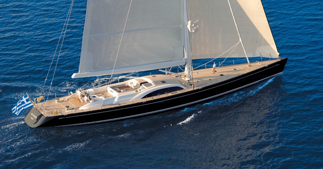 Sailing yacht charter ARISTARCHOS underway, surrounded by sea