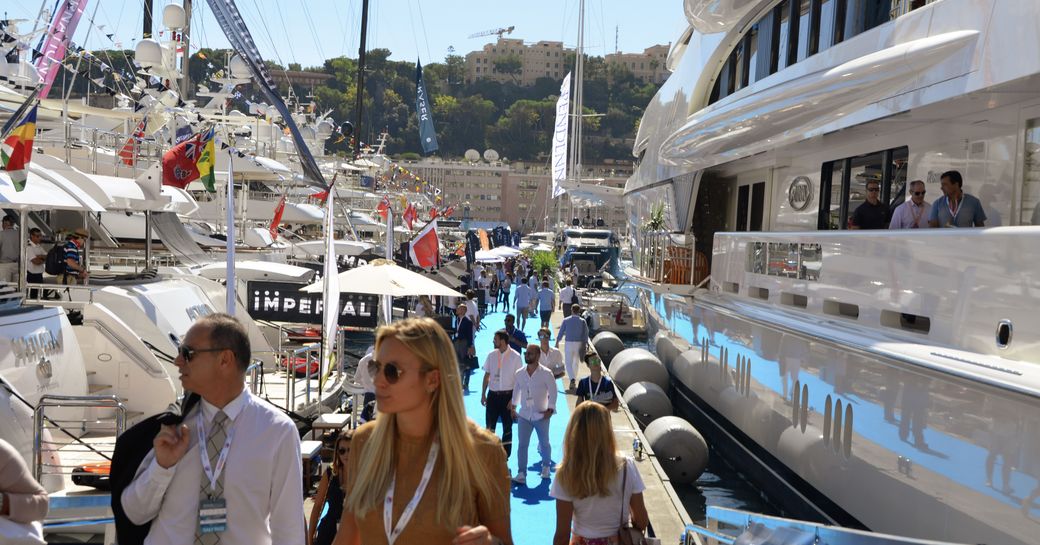 Visitors at Monaco Yacht Show 2018