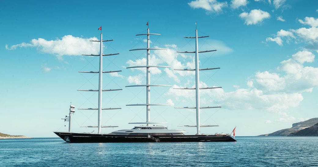 superyacht Maltese Falcon at anchor