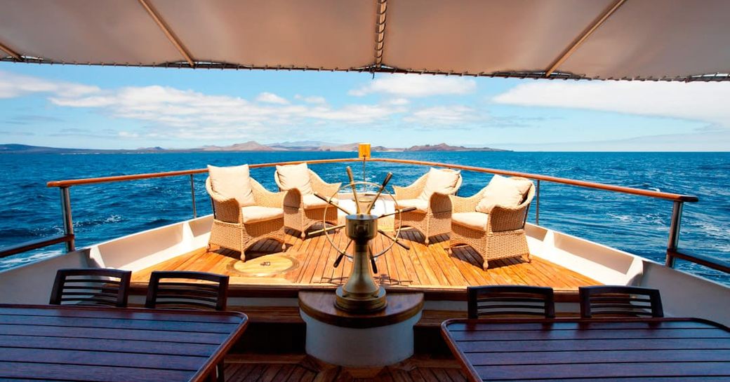 private stern resting area on board charter yacht GRACE 