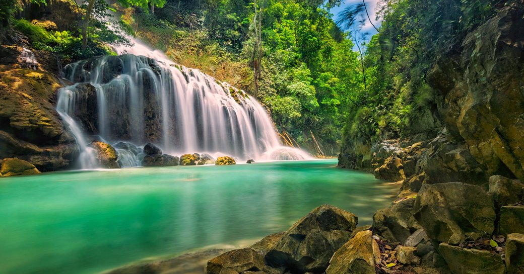 Beautiful view of Lapopu Waterfall in Sumba Island, Indonesia