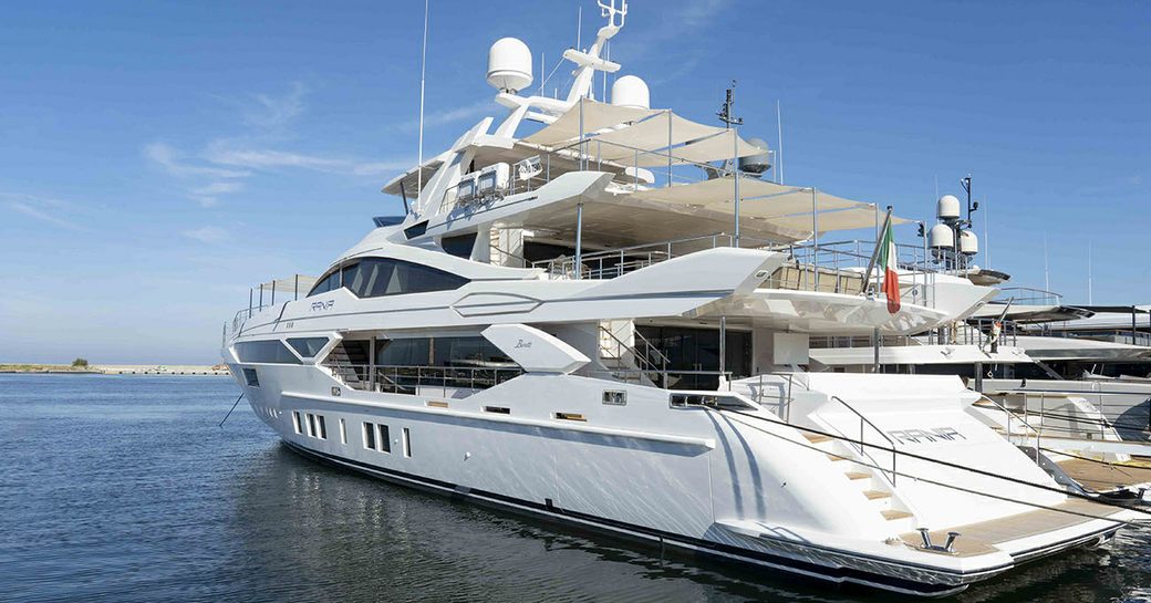 benetti luxury yacht rania yacht berthed in a marina 