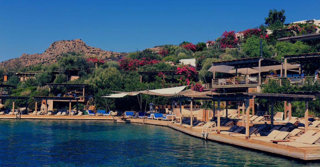 Maçakizi beach club in Bodrum, Turkey