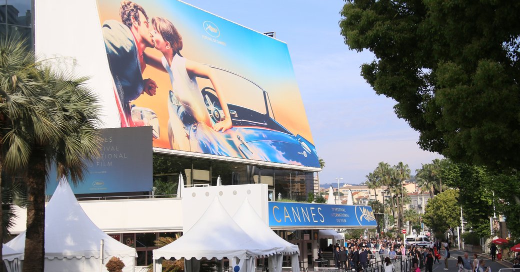 Overview of the exterior of the Palais de Festivals in Cannes