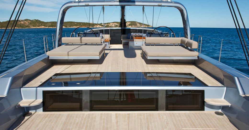 uncluttered deck on board luxury yacht SARISSA
