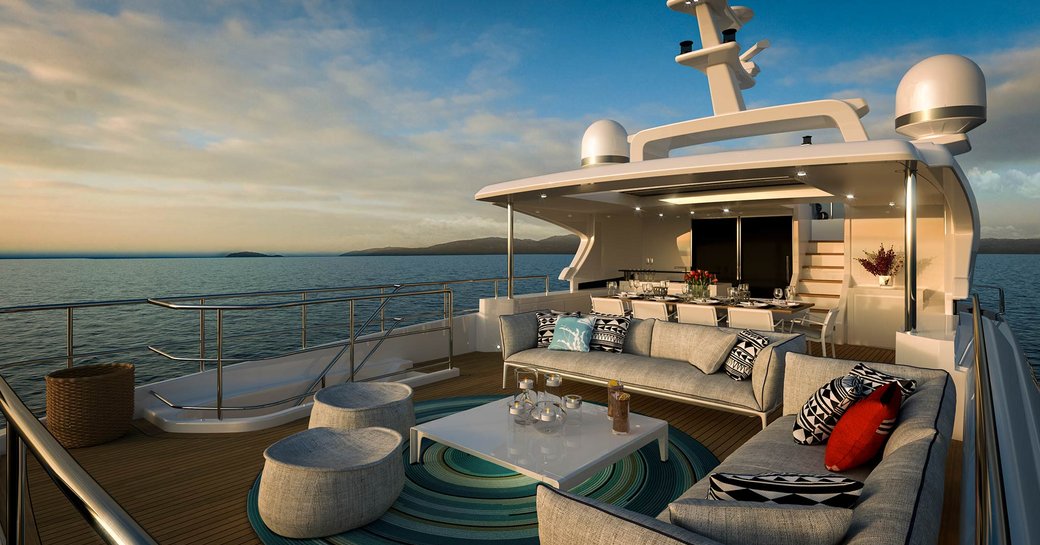 The furnishings on the exterior of superyacht URIAMIR