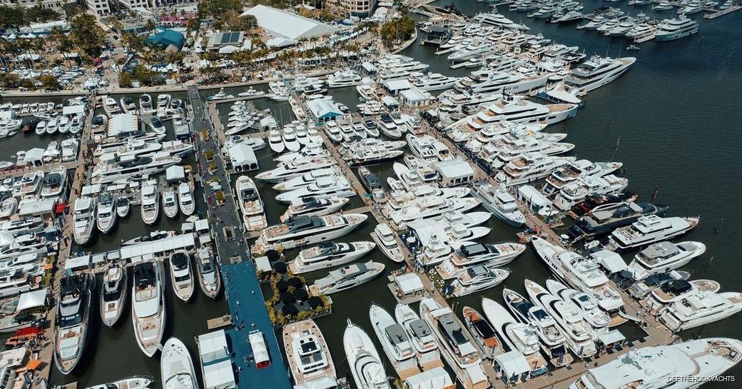 yachts at the palm beach international boat show