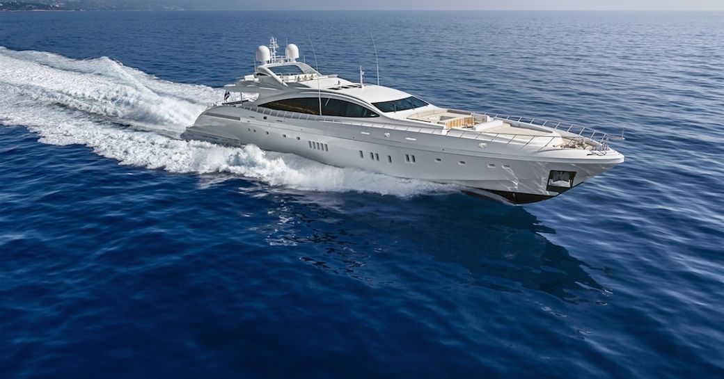charter yacht MOONRAKER on display at 2015 miami yacht and brokerage show