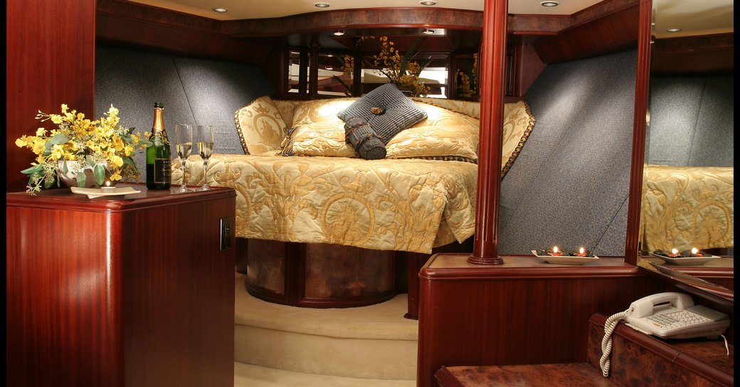 charter yacht blackwood elegant interiors of VIP cabin