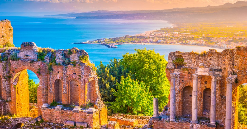 Ruins at Taormina in Sicily, Italy