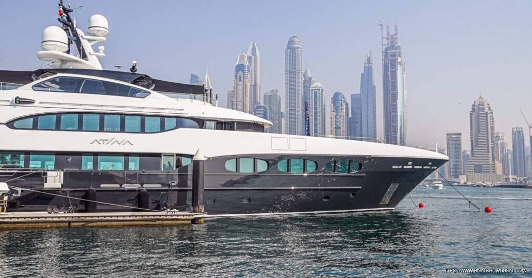 Superyacht ATINA berthed in Dubai