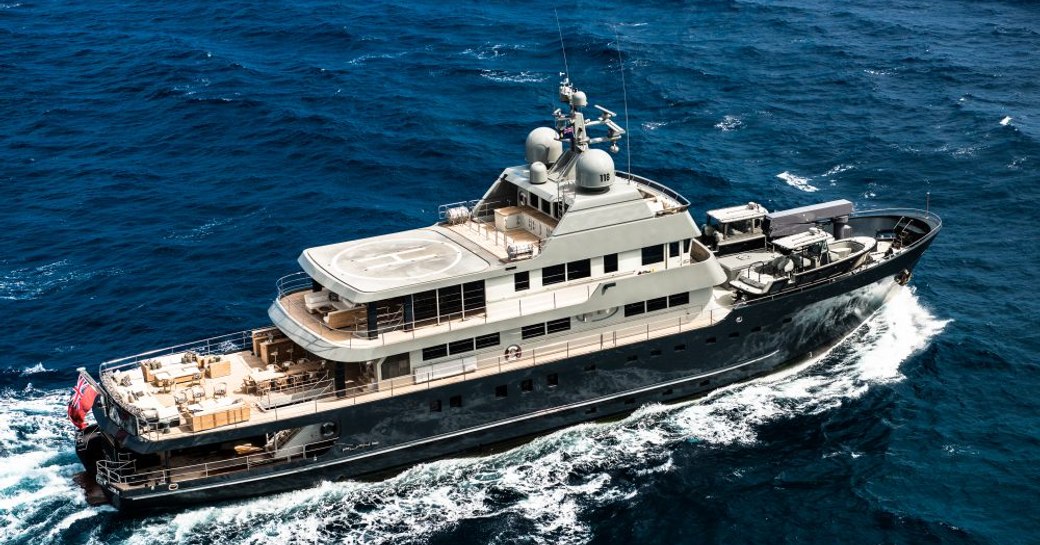 expedition yacht ‘Plan B’ cruising on a luxury yacht charter 