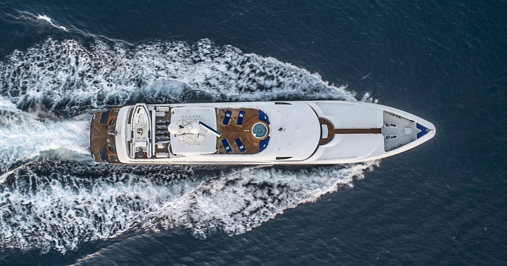 never enough motor yacht from above