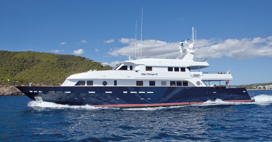 superyacht ‘Big Change II’ cruising in the Caribbean on charter