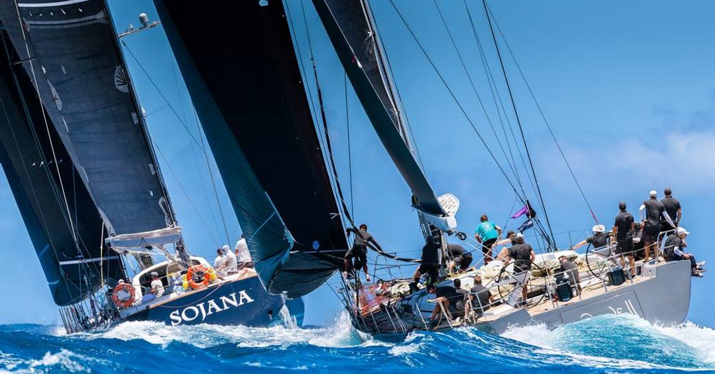 Sailing yachts on the water during Les voiles de Saint Barth
