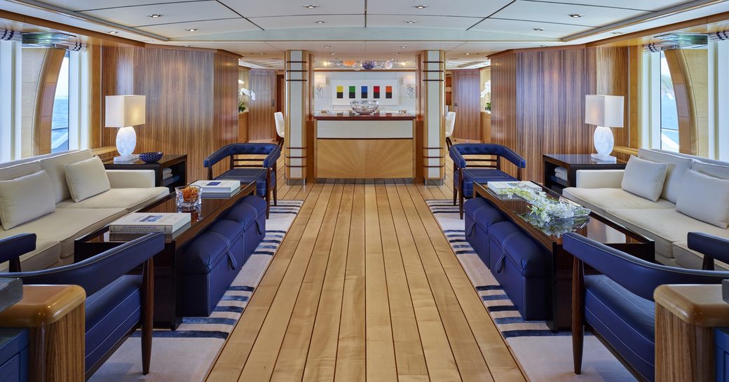 Alberto Pinto-inspired main salon on board motor yacht ‘Victoria del Mar’ 