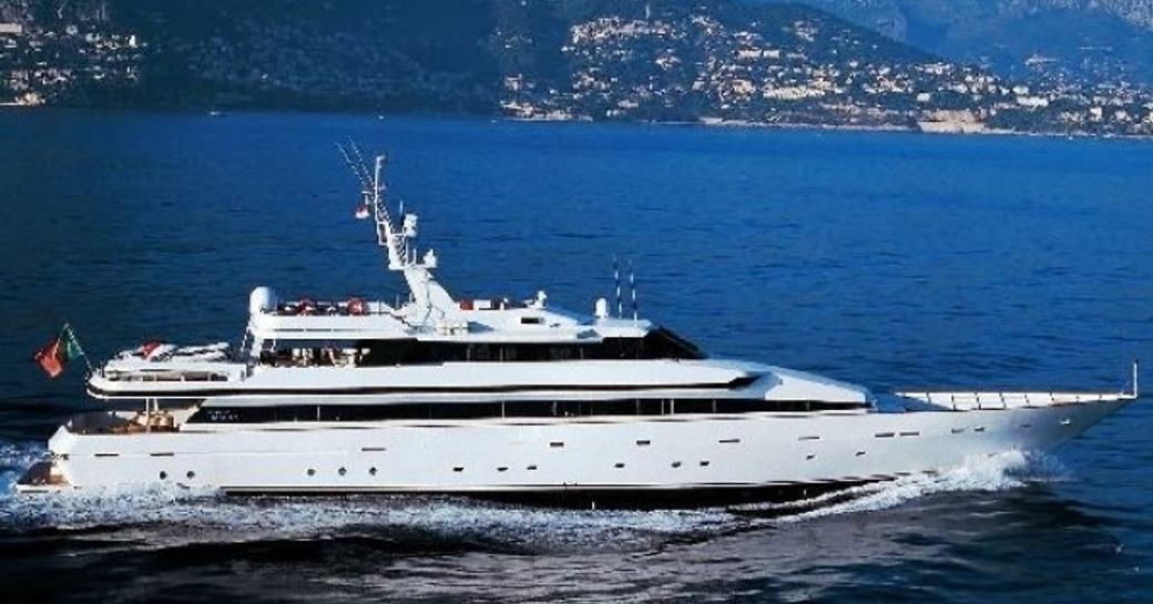 motor yacht ‘Costa Magna’ cruising on a luxury yacht charter along the French Riviera