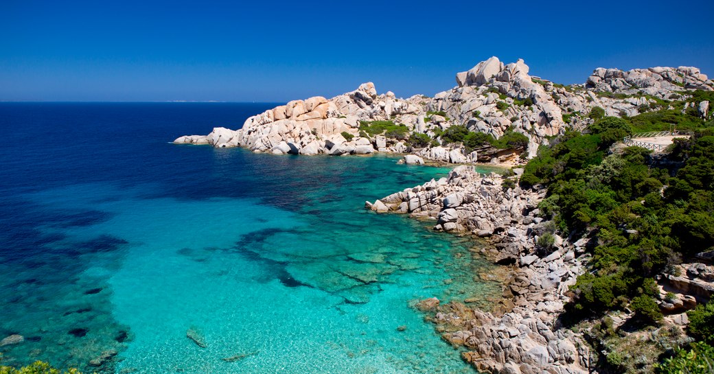 Blue bay in Sardinia, on the costa smeralda