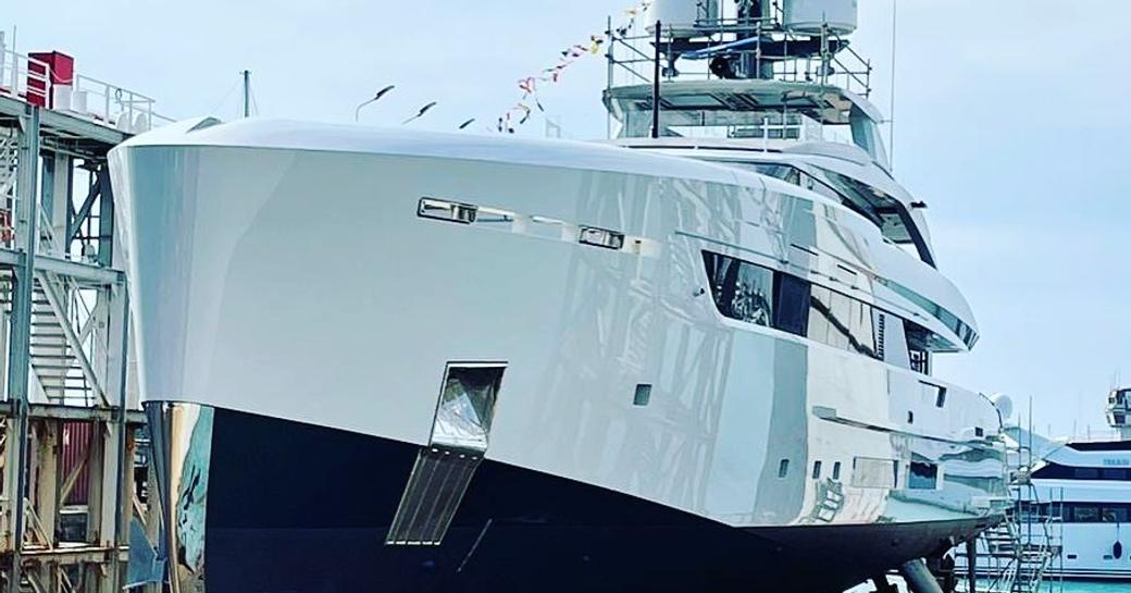 The launch of Tankoa's 4th S501 hull, named superyacht KINDA in Genoa, Italy