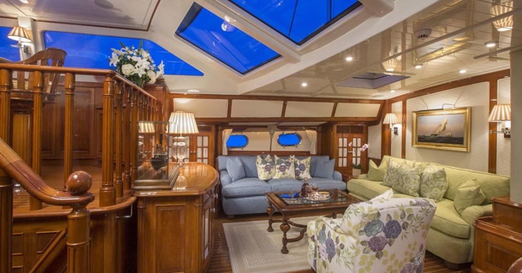 The main salon of luxury sailing yacht WHISPER