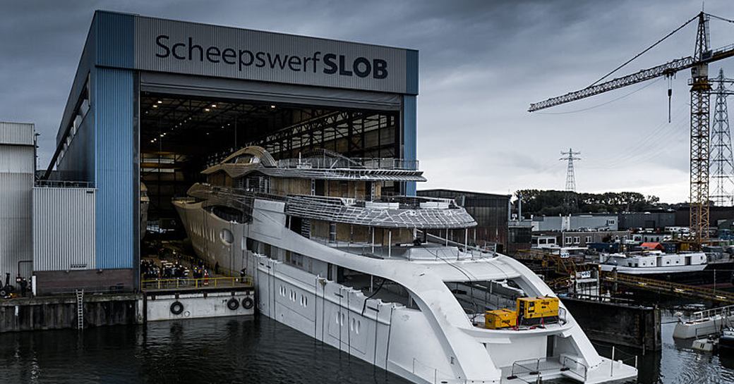 feadship luxury yacht 1010 during technical launch