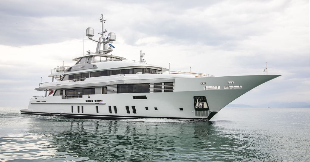 motor yacht ELALDREA+ underway after being delivered by Benetti