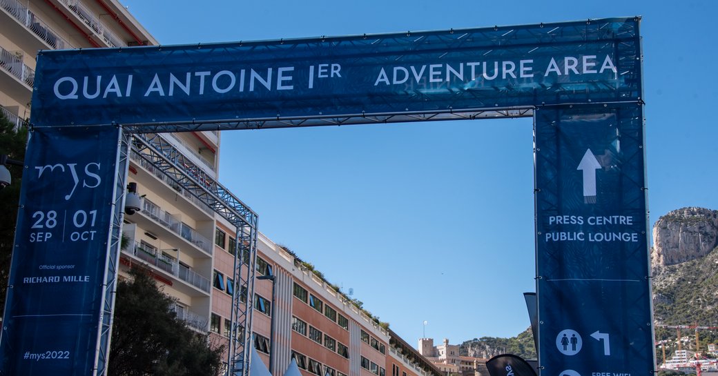 entrance to the adventure area at the Monaco Yacht Show 2022