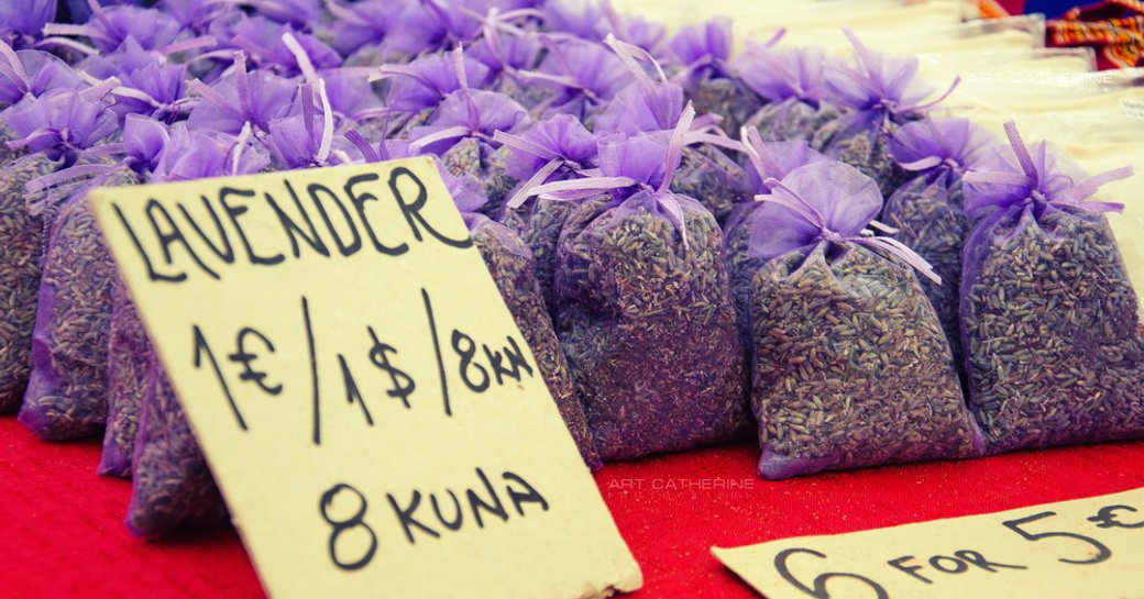 Lavender for sale on a market stall in Dubrovnik, Croatia