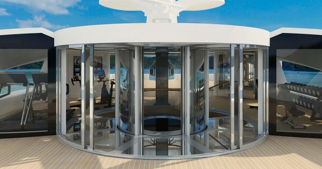 superyacht PROJECT X light, bright and spacious gymnasium