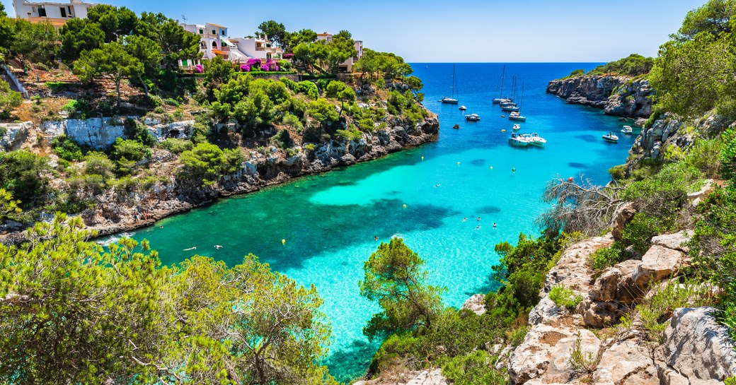 Idyllic bay Cala Pi on Majorca island, Mediterranean Sea.