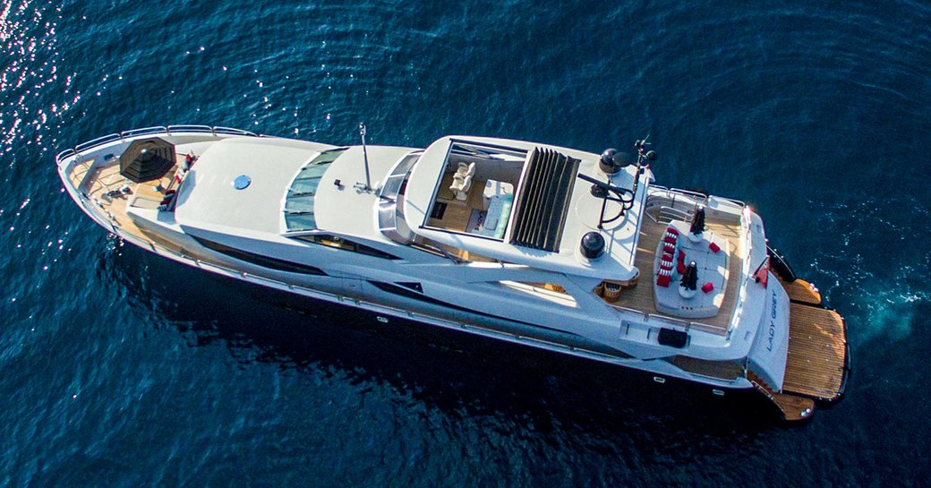 luxury yacht EMOJI caught on camera from above