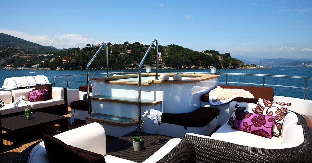 sundeck on luxury charter yacht zaliv iii