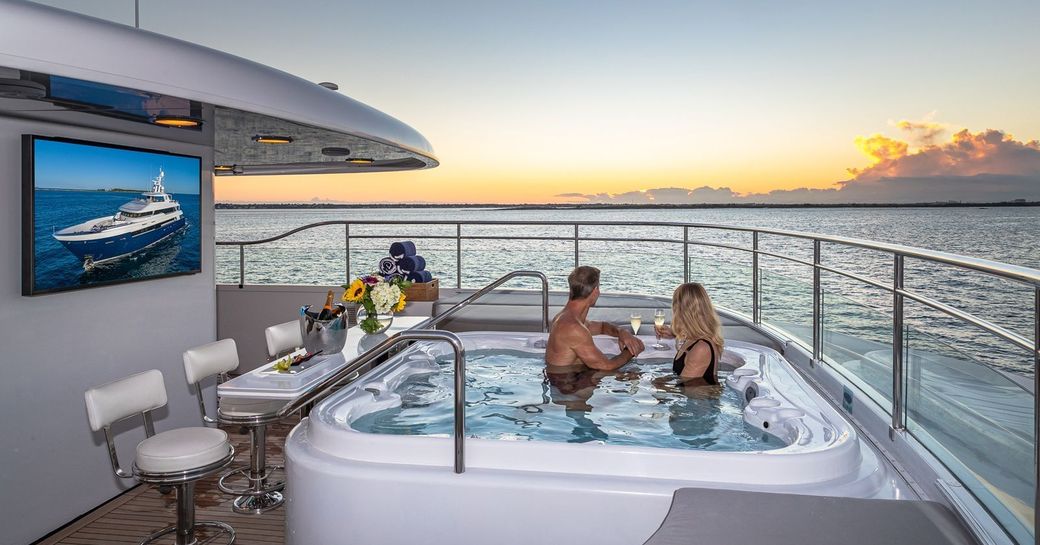 Jacuzzi on board charter yacht PISCES