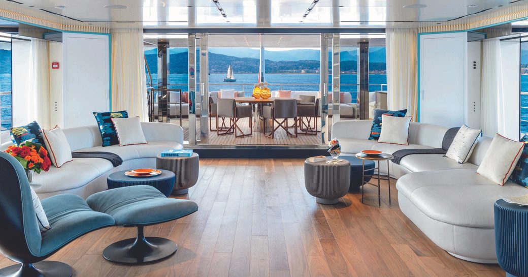 expansive social area onboard luxury superyacht RIO