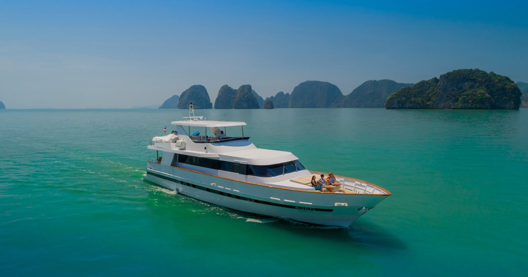 Superyacht underway in Thailand
